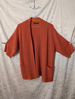 Peruvian Connection 100% Royal Alpaca Kimono Cardigan Rust Orange